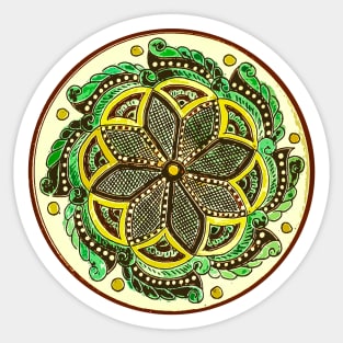 Traditional ukrainian folk geometric round decor Sticker